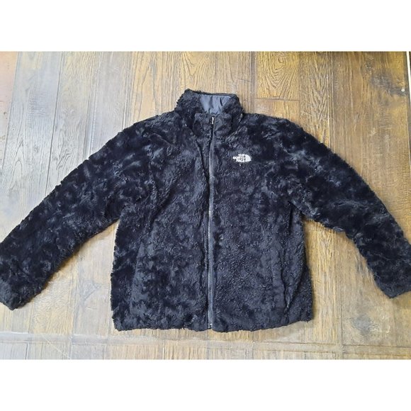 North Face Youth Girl Reversible Jacket Black & Gray Sz M 10/12. Read - Picture 3 of 9